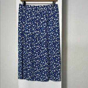 BCX Navy Floral Midi Skirt